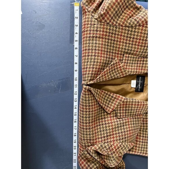 Requirements Womens Houndstooth Wool Blend BlazerJacket Size 14 - Picture 11 of 13